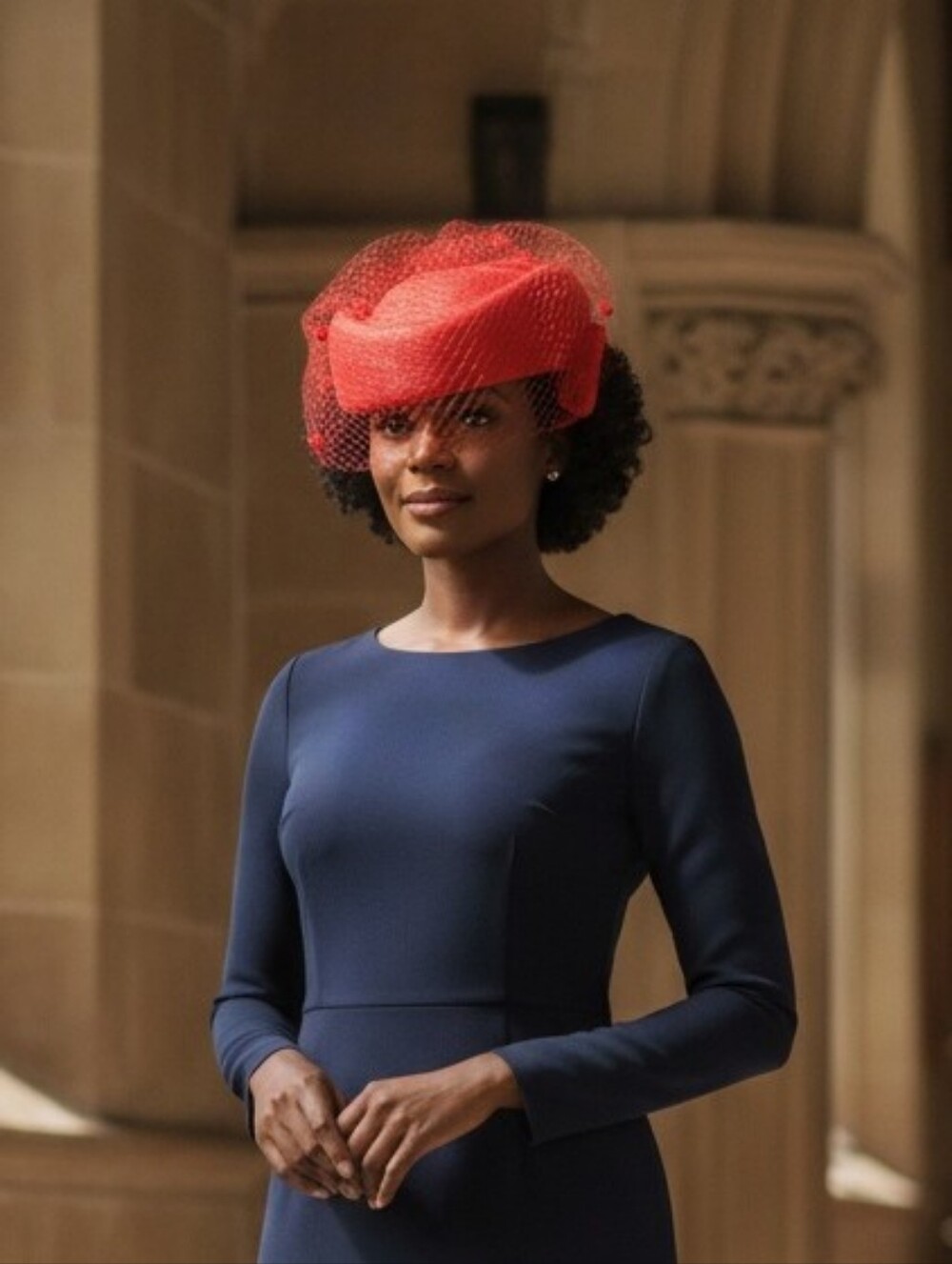 Source Unknown Red Vintage Pillbox Hat with Veil